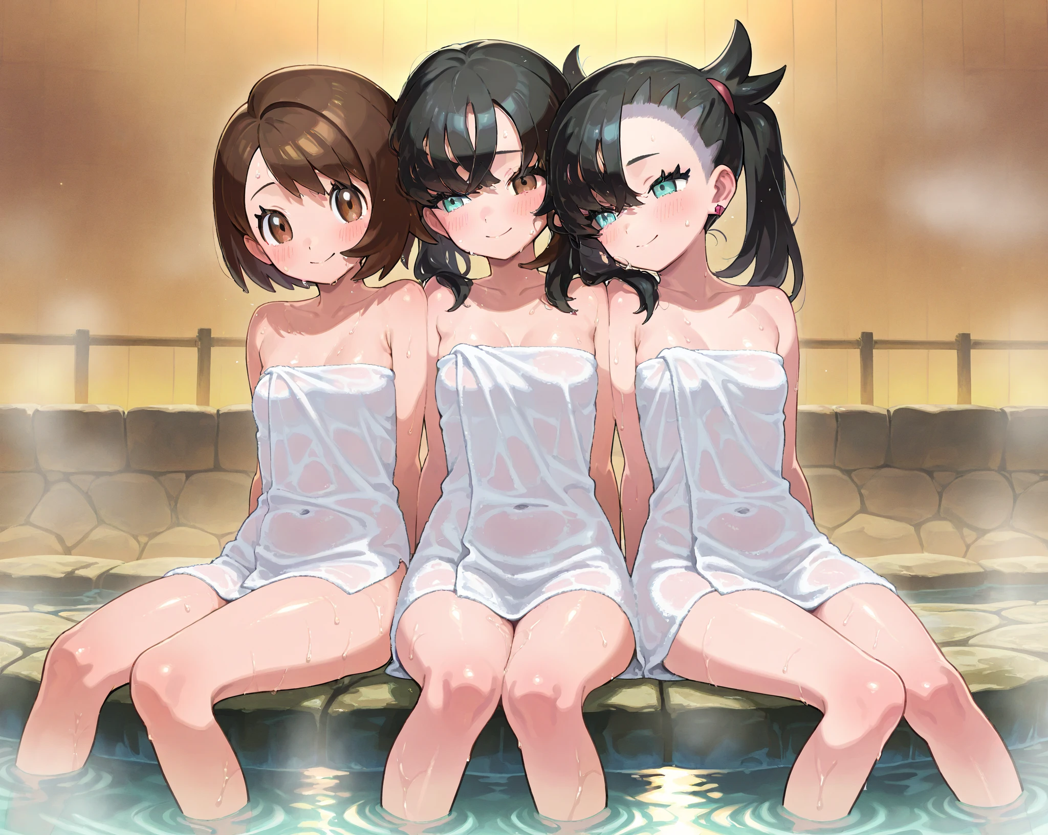 Highest quality,masterpiece,Nipples,JK,Recording of the show,Photography equipment,Completely naked,pubic hair,Large communal bath in the women&#39;s dormitory,Black hair color