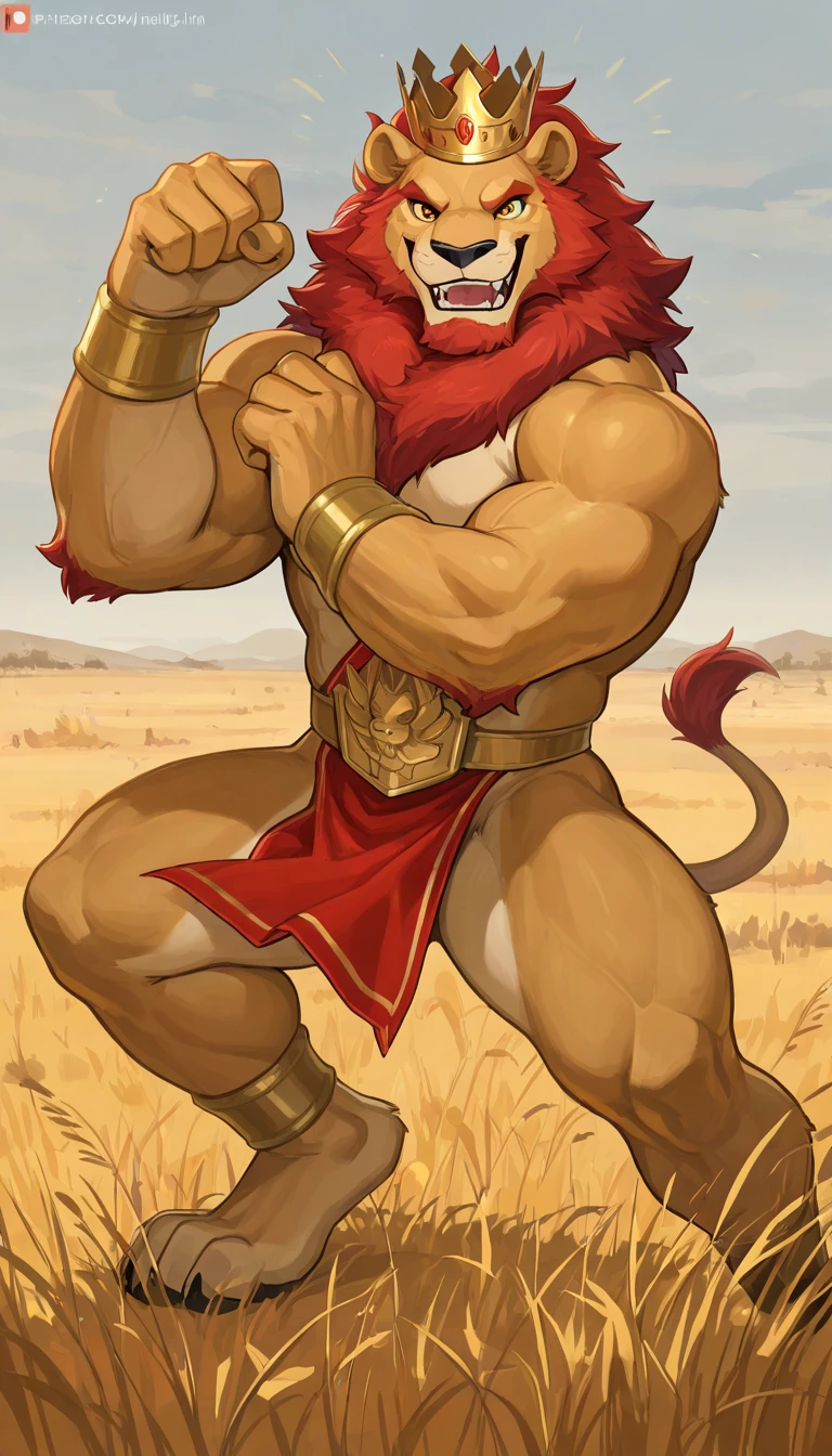 Furry, Kemono, Leon, Leomon, Digimon, solo, Bigg Ass, Male Bulge, masculine, Full body, Feet, Braided Mane, Black leather harness, Spiked Anklet, White fitted fundoshi, (white Fundoshi) , Salt Desert Background, (Anime Blue Eyes), (Perfect Eyes), High Resolution, 4K Detailed, Good Lighting, Beautiful, Photorealistic, Realistic, (japanese Fundoshi), (white thong), tail, Lion tail, black claw nails, Big Scar on left shoulder