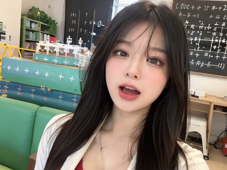 (Best quality, 8K, 32K, Masterpiece, hyper HD:1.3), 1 girl, aroused, The look of an , Lick lip, an look of enjoyment,(Very small:1.2), ,White pajamas, ((Areola)),In the street