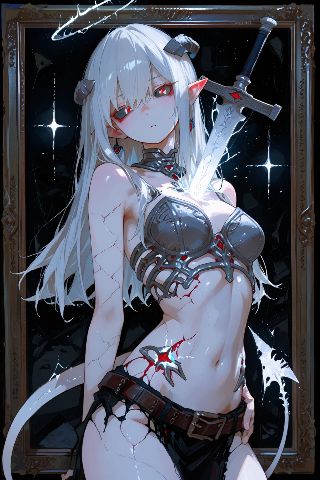 (HD, sharp, fractals), Super glossy skin, Pure white skin, Dancer of Evil, (crotch tattoo:1.1), Design tights, ahegao, blush, sweat, open mouth, rolling eyes, tears, tongue out, open the thighs, (female ejaculation:1.4), (((perfect eyes, slave, slave, chained up, nsfw, scars on body, cum all over body, naked, nude, cum everywhere, vaginal sex, 1dick, dick in pussy,, sex)))