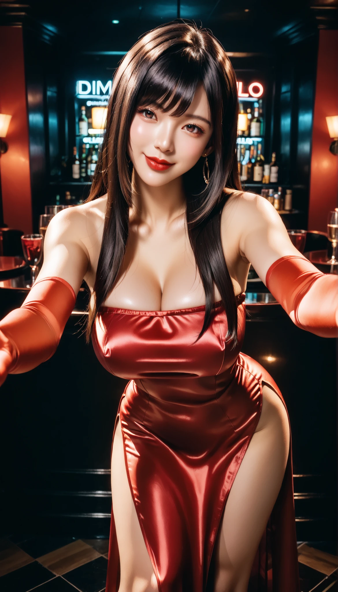 (masterpiece, best quality), sexy female warrior,(Wearing clothes that expose the middle of the breasts,The material is silk:1.5),hanging long necklace,Immerse yourself in a medieval fantasy world:1.0、 (at the bar:1.1), High forehead, Long straight hair:1.0, night, Detailed aspects,Large Breasts、Big Ass、Wide waist、(Expose breasts1.0),((Looking at the camera sadly and innocently:1.8))
full-body shot:1.7
(Wear sexy fantasy world costumes,Short skirt shows off beautiful long legs:1.7)
(The clothes are very sexy,Show sexy long legs:1.4)
((black hair:1.8))
((feeling in pain:1.3))((Frowning and wanting to moan:1.3)) (Close your eyes and fall asleep to have a nightmare:1.8)
Put your hands on top of your head:1.3 Show armpits:1
((Open your mouth slightly and scream for help:1.3))
open beautiful legs:1.2. Curve eyebrows downward:1.2