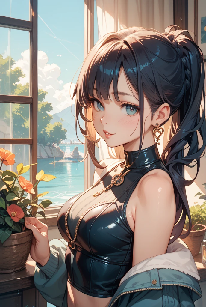 (masterpiece, Best Quality, luz bright, bright, piel bright, ultra detailed, detailed background, complex background),(perfect face, detailed face, detailed eyes,perfect hands,perfect fingers), (big tits:1.2,smile),(mature woman:1.4),cowboy shot,thick,
Yor,by the wide,((ombre hair)),multicolored eyes, gradient eyes, (ojos brights:1.5), mask, (fashion makeup), Chapped lips, hair band, jewelry, earrings, hair ornament, hair flower, flower, gold hair band,dress, black dress,
((park, fountain, leaves in the air, wall, autumn, trees)),((super detailed background)), dynamic poses, ((8k wallpaper)),