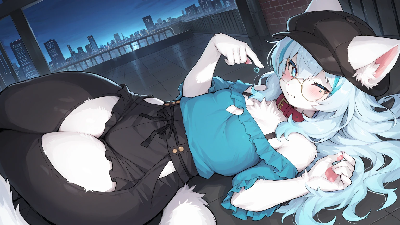hino,green hair,solo focus,
serafuku, collared shirt, white shirt, BREAK,dark blue skirt, black footwear, look at viewer,(at school),
sitting on picnic sheet,
outside,in green park,