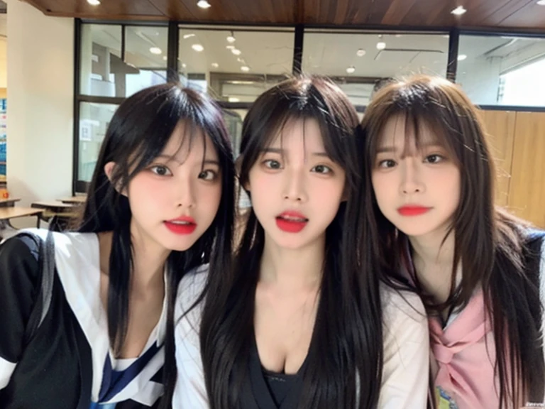 (A trio of super cute Korean nurses are taking a commemorative photo together in the hospital courtyard:1.2)(I am so moved that my eyes well up with tears.:1.2)(Beautiful Sweat:1.1)(16K, RAW Photos, Highest quality, masterpiece: 1.2),(Glossy black hair in cute twin tails) Super detailed, Super Resolution, (Genuine, Genuine photos: 1.37), Portraiture, High-resolution RAW color photos, Professional photos, Very detailed, 8k wallpaper, Very detailed CG Unity 8k wallpaper, solo,Very detailed beautiful girl, Very detailed faces, ((whole body)), beautiful woman, Huge breasts,(huge boobs:1.1) (Big Boobs:1.1), (Wearing a see-through nurse uniform),Korean Girls,(Idol-level beautiful gal)(Beautiful girl:1.1)(Luxury Nurse Station)(17 years old)(Nurse Costume:1.1)(Perfect Makeup:1.1)(NSFW:1.3)(The only one being bullied:1.1)