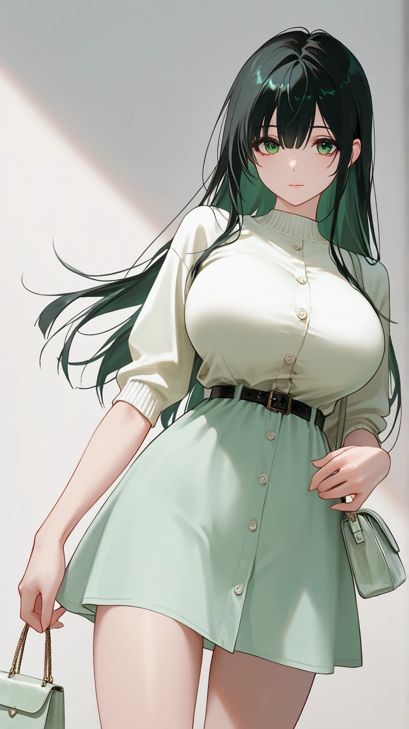 Green and white vertical striped clothing
