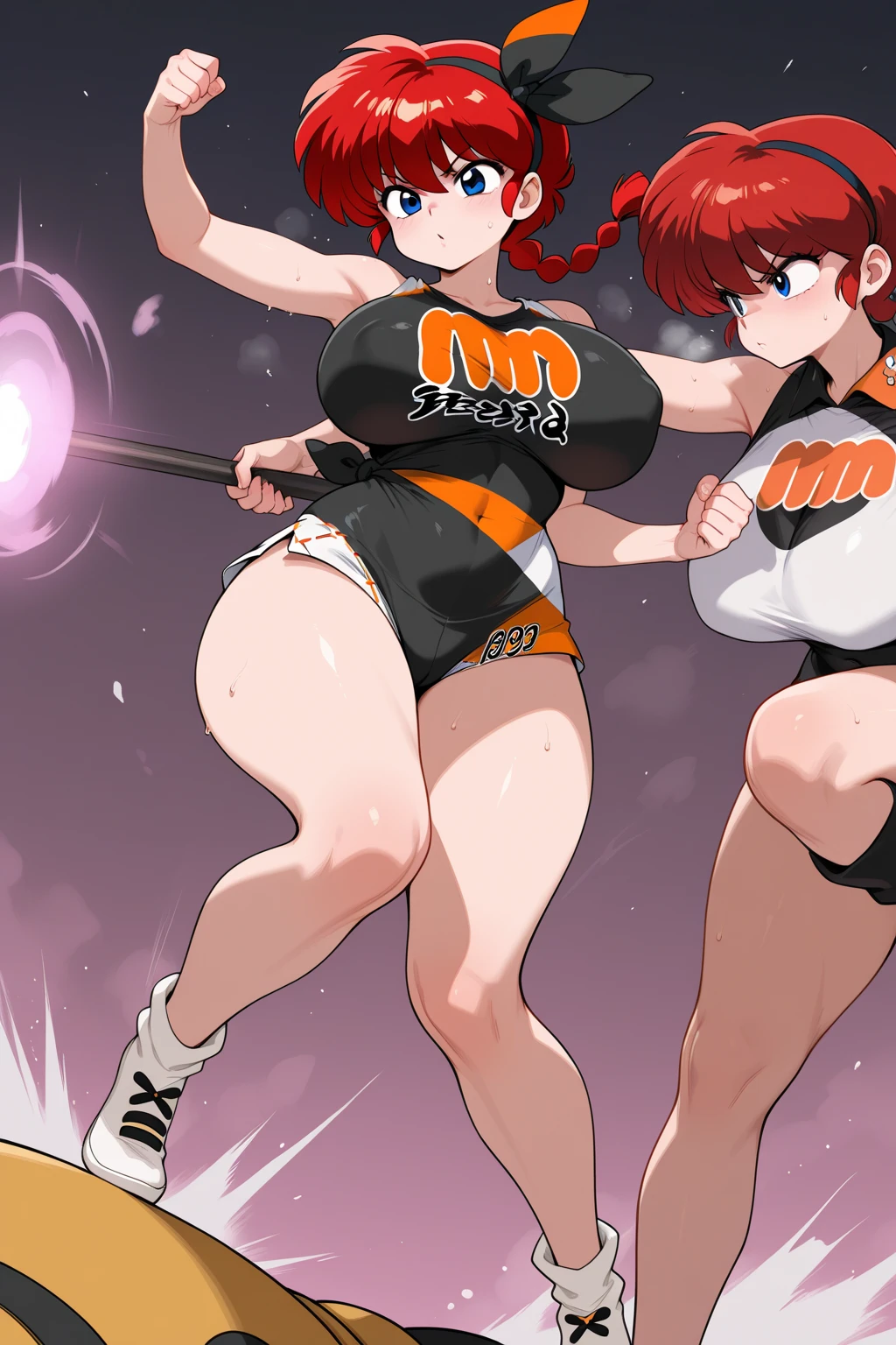 Full body image, front, One girl, 18-year-old, Mix 4, (32K, RAW Photos, Highest quality, masterpiece:1.2), (Anime-like, photoAnime-like:1.37), cute, カジュアルウェア, Short sleeve T-shirt,Shorts,Black knee socks, night, rain, Humidity, Professional Lighting, Photon Mapping, Radio City, Physically Based Rendering, Super Resolution, (Big Breasts:1.2), {{The biological weapon that had preyed on the younger sister took her place and reunited with the older brother, The rebellious little sister has become the obedient little sister}}, Girl Skull, whole body, NSFW