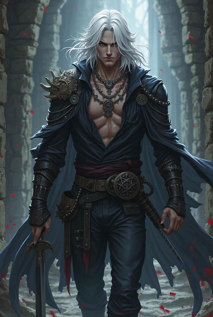 (photorealism:1.2), handsome, gay, tall, top, male, Dark Elf, muscular ,Anime