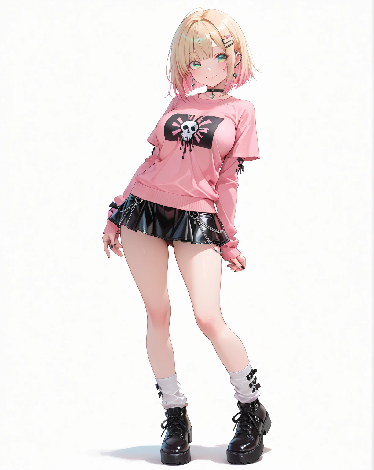 masterpiece, best quality, marie rose, shy, blush, sweater, jacket, pantyhose,  long hair, looking at viewer, sitting, crossed legs, focus on thighs <lora:marie-000018:0.9>