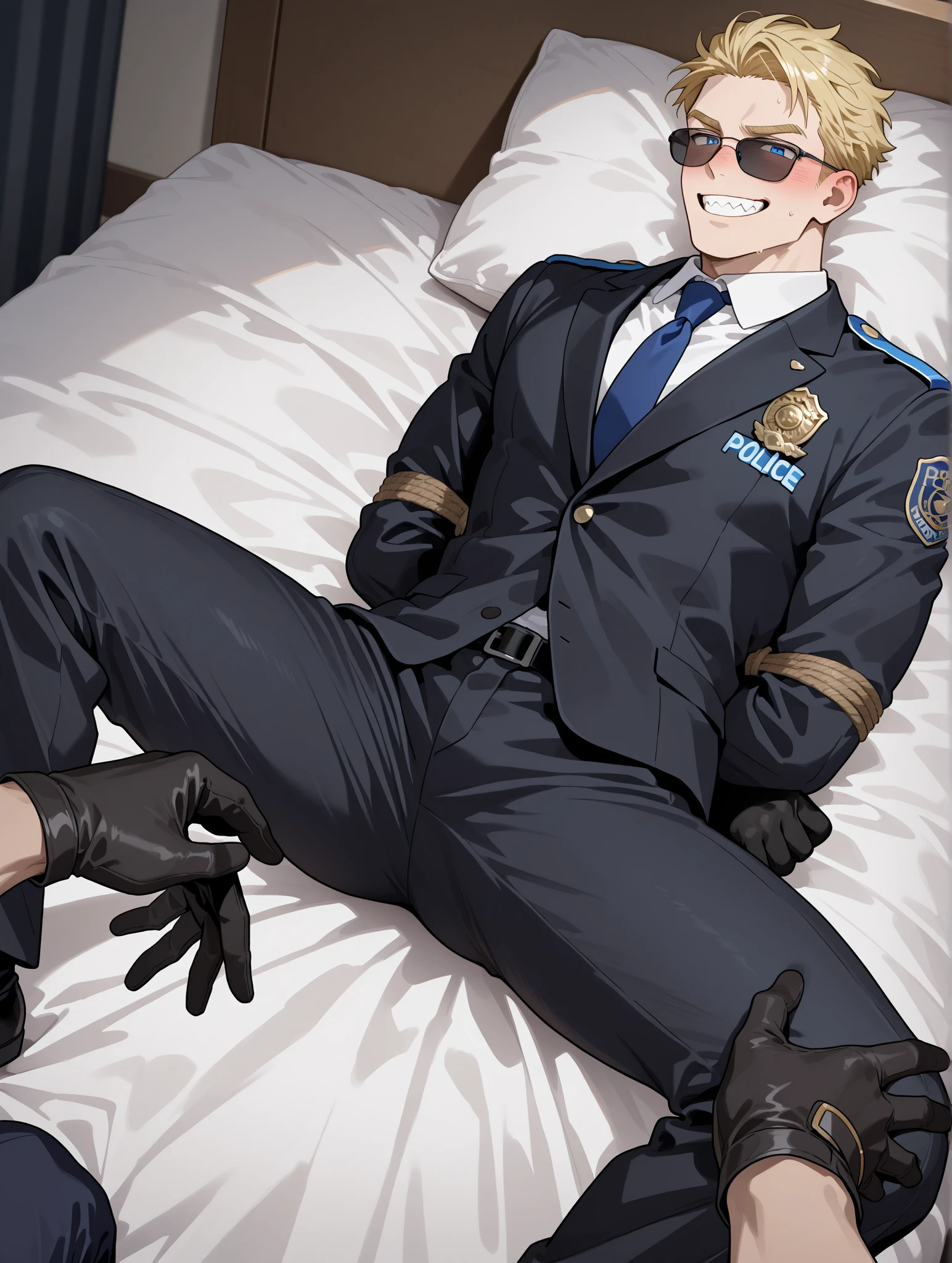 A skinny guy with straight brown hair, sitting on his bed with no clothes on only knee-high stockings, masturbating his thin cock with a Tenga , his body has expardant lubricant that drips Down his thighs