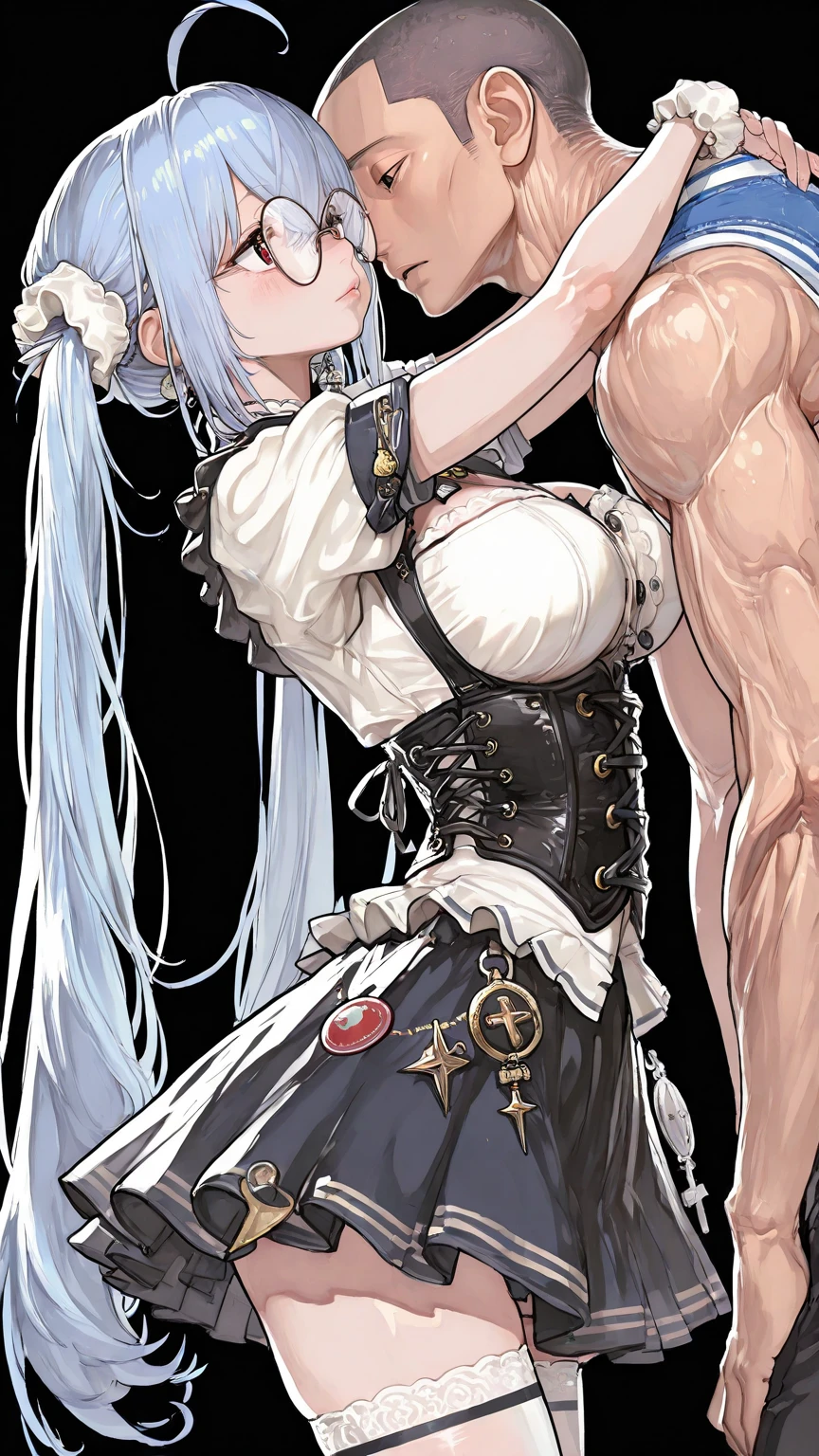 NSFW,Hololive,Amane Kanata,small breasts,Wedding dress,bride glove,tiara,Panties are black thong,Ruffled choker,White garter belt,Are standing,leaning forward,Holding hands,（Ahegao:2）,Cumming face,Sweat,1 male,have sex,Amane Kanataが後ろから男性にちんこを挿入される,
