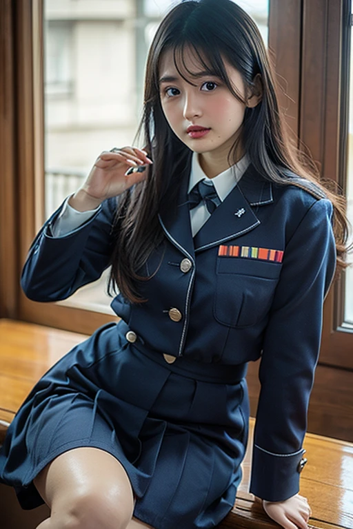 8K、cute、Adult Girls、uniform、look down、Gasping face