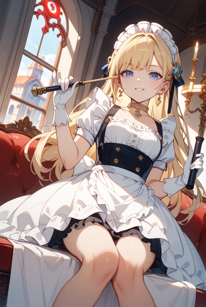 Ultra-high resolution, Ultra-high resolution, Ultra-high resolution, Ultra-high resolution, Awards, Attention to detail, Simple Background, masterpiece, Great illustrations, imperfect、Big breasted sister,Blonde、blue eyes、Confused eyes、brainwashing、Association、Evil Female Executives、Adult、Sexy pose、Sitting、Sulky face、Upper body emphasis、Queen、Looking down、A look of contempt、Eyes of pity、sadist,Looking down,See the trash,From below,