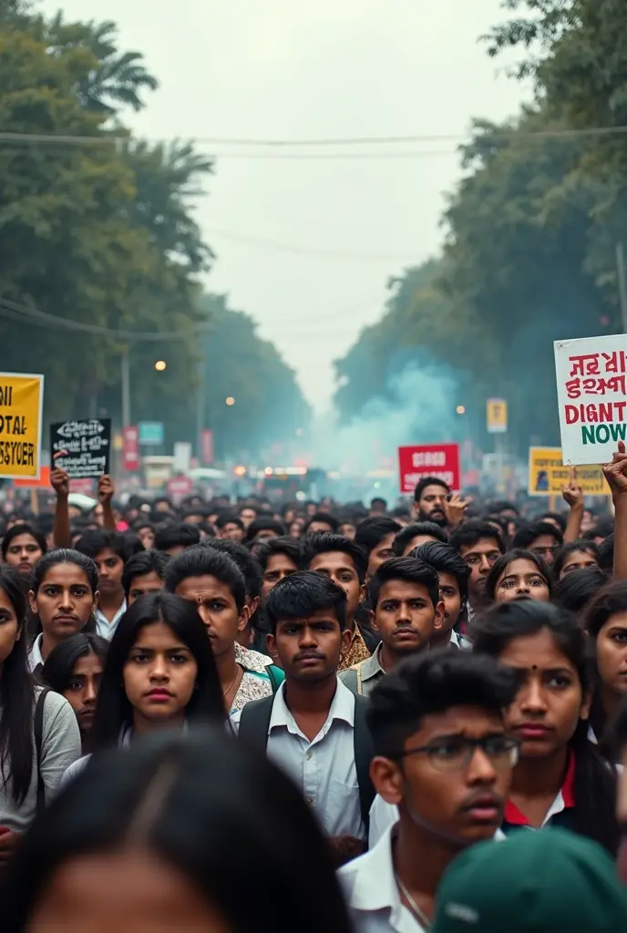 Students protest against rape cases in west bengal (India)