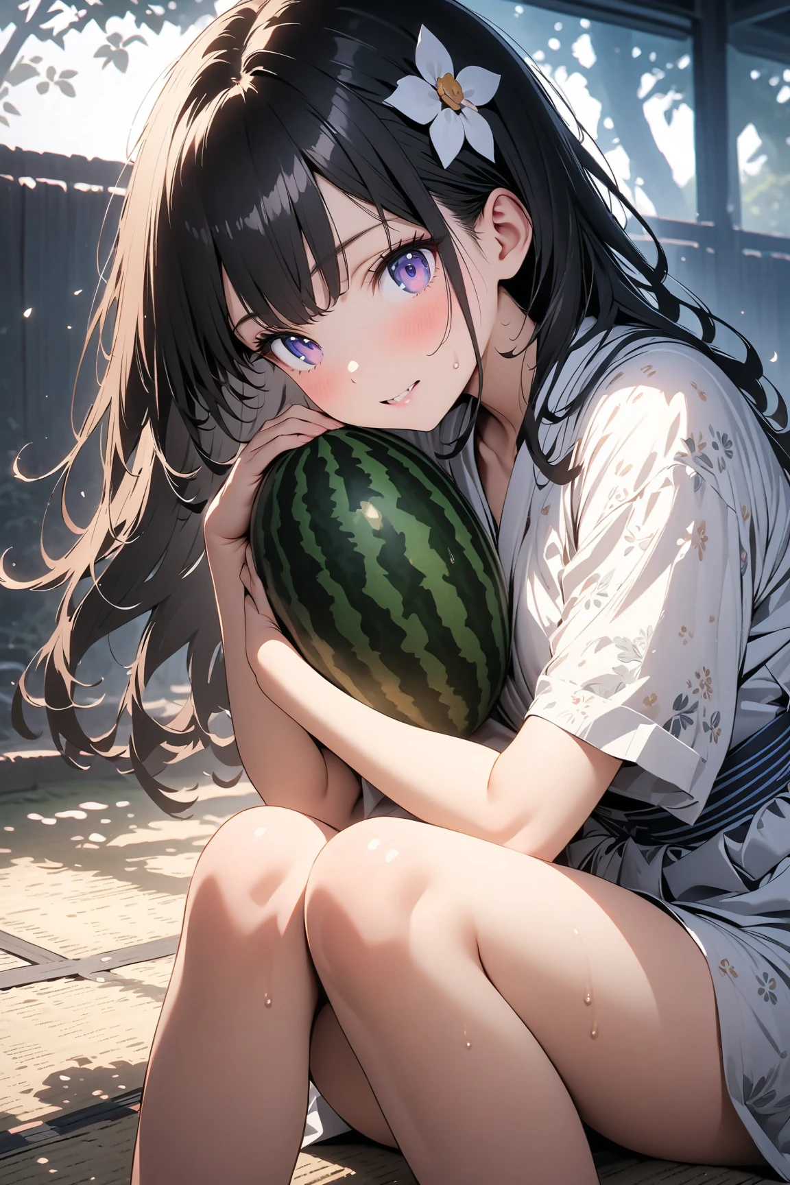 Fengsaka Daiga eats watermelon