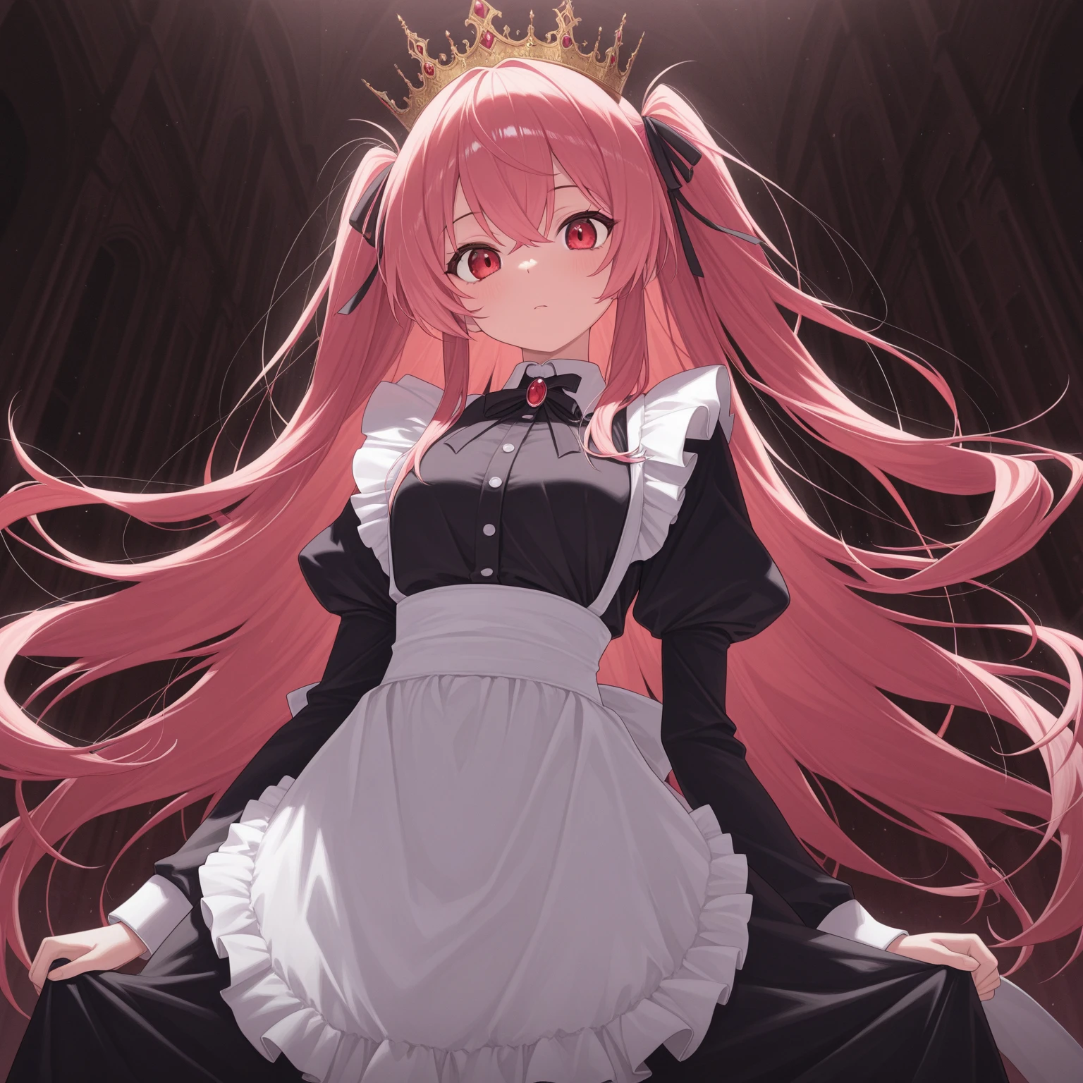 score_9, score_8_up, score_7_up, score_6_up, best quality, highly detailed, ultra-high resolution,32K UHD, sharp focus, best-quality, masterpiece,1girl,solo,maid ,crown 