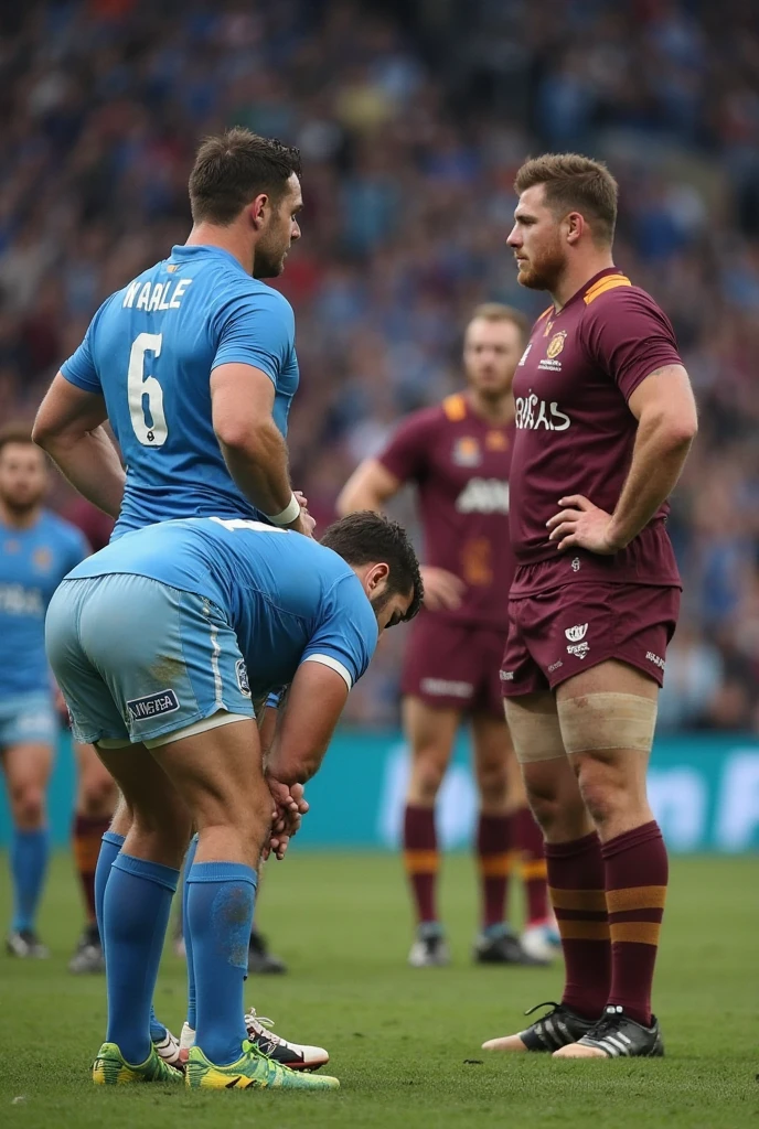 Travis Kelce macho musculoso de futbol americano sin camisa, groped and kissed by a very thin effeminate gay teen, bulto grande, mostrando pectorales y abdominales completos,wet dreams, besos, gay pornographic, fondled