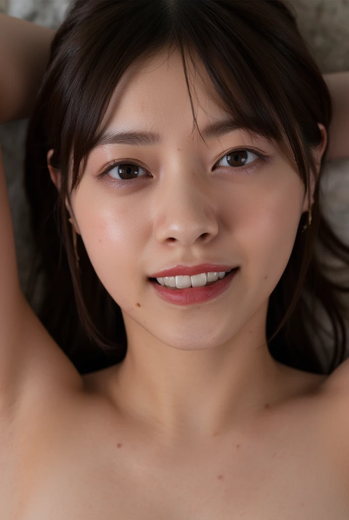 (Realistic:1.3、Ultra HD、Ultra-high resolution、8k、Japanese Office Lady、sit on a sofa in a conference room、Tempting、Showing my nipples to my mistress、Bustier dress)、((Looking into the camera:1.8))、(Extremely realistic skin texture:1.4)、(Realistic:1.3)、(Embarrassed look:1.5)、(Long Hair:1.4)、(Female, 59 years old、Mature Woman)、((Lift your arms and show your armpits:1.3))、((Armpit close-up:1.45))、((Nipples are visible:1.4))、((Small breasts:1.3))、((Small breasts:1.5))、脇Sweat、((slim:1.4))、意志の強いMature Woman、((Showing off nipples:1.5))、Sweat、saliva、Saliva、semen
