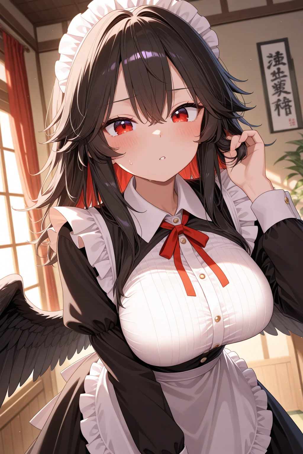 best quality, masterpiece, highres, solo, (hasumi_bluearchive:1.10), (maid:1.40), (long maid dress:1.15), 25 <lora:hasumi_bluearchive:0.80>