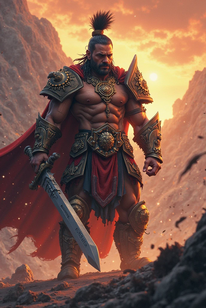 Generate an image that says momazos abraham that is very epic and that there are explosions