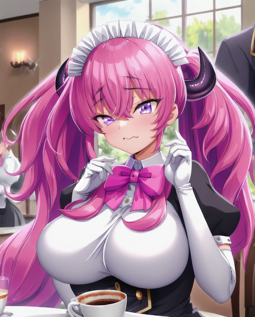 One girl, Cosmetan, methane, Twin Drill, Pink Hair, blue eyes, dress, Outdoors at night, Fallen leaves, (((skirt lift))), (((squat, spread leg))), (((white panties, White garter belt, white garter hose))), (((cum on mouth))), (((1boy from side, penis))), (((deep throat))),