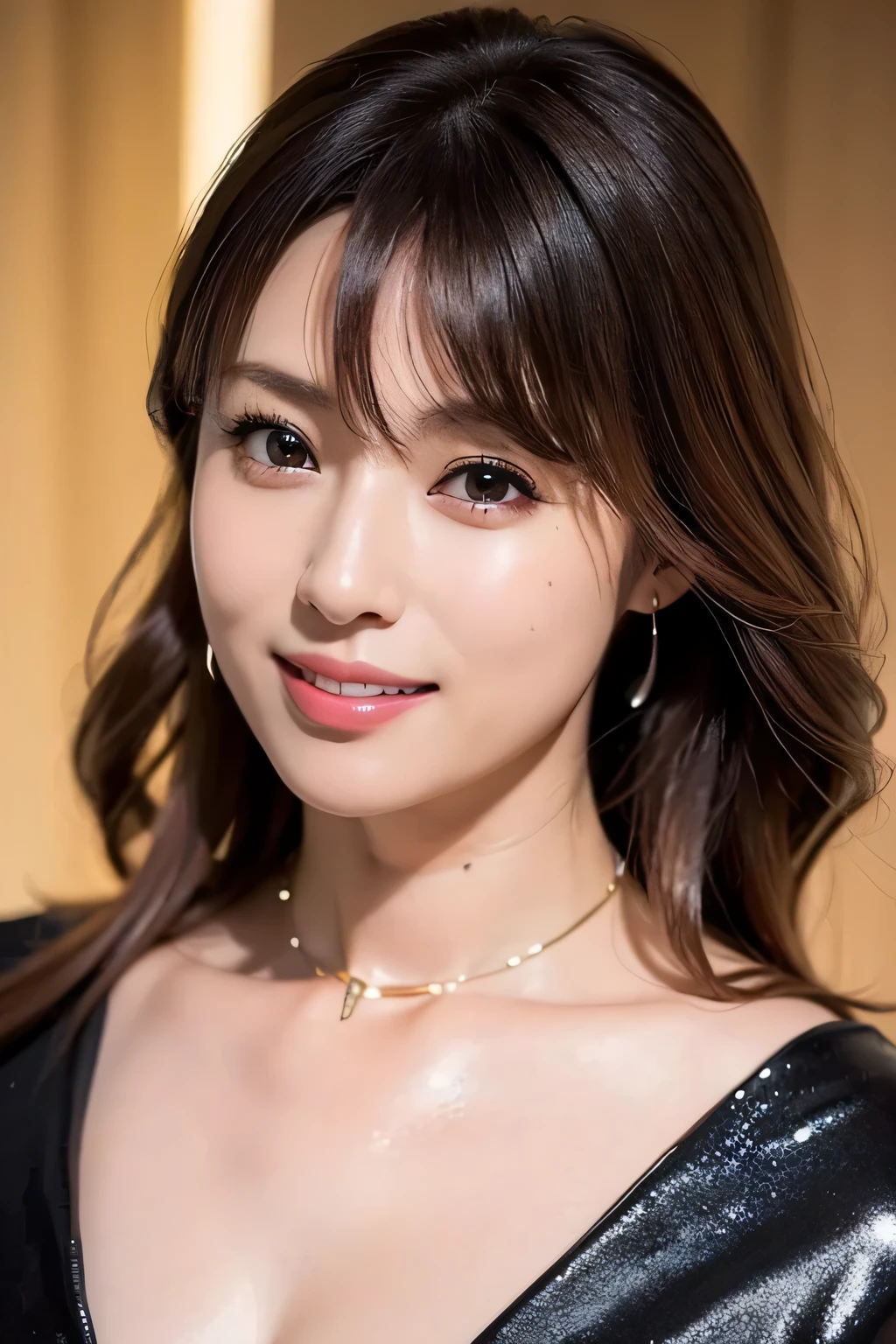 A god with a straight nose々Create a beautiful girl image。She has deep red eyeysterious and mystical atmosphere、Wearing a black dress。her appearance、It has a devilish charm.。