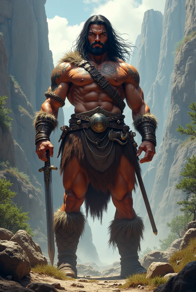 Barbarian Warrior、male、male、Face Paint。