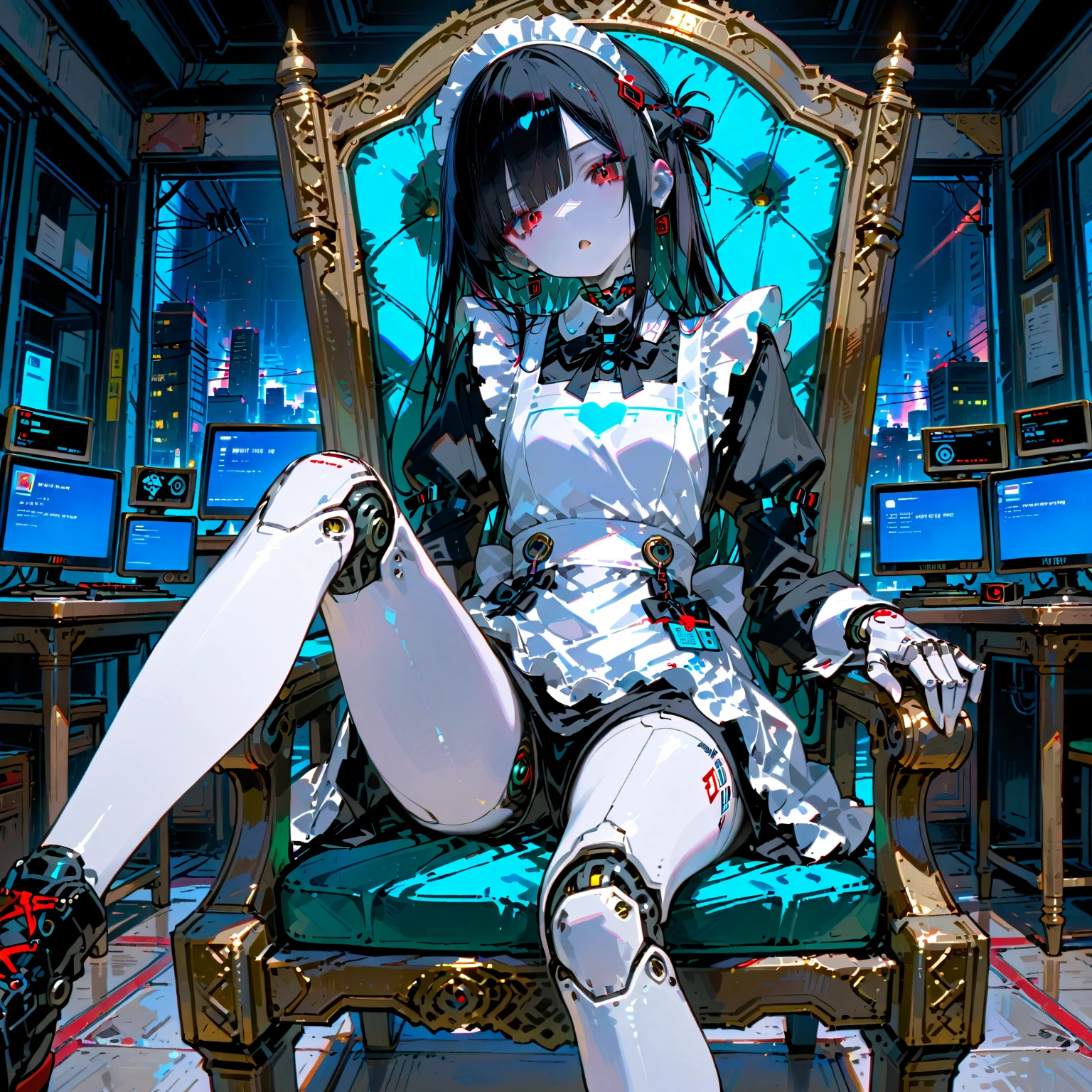 score_9, score_8_up, score_7_up, BREAK,
1girl, photography of a cute girl, 18yo, (4 arms, robot arms:1.2), red lips, (white skin:1.5), (cyberpunk, scifi, futuristic:1.2), glowing orange eyes, black hair, twintails, small breasts, narrow hips, fully clothed, (school uniform:1.2), boots, shiny skin, full body, sitting in a chair, studying, reading several books at the same time, at school, reelmech, mechanical parts, machinery, joints