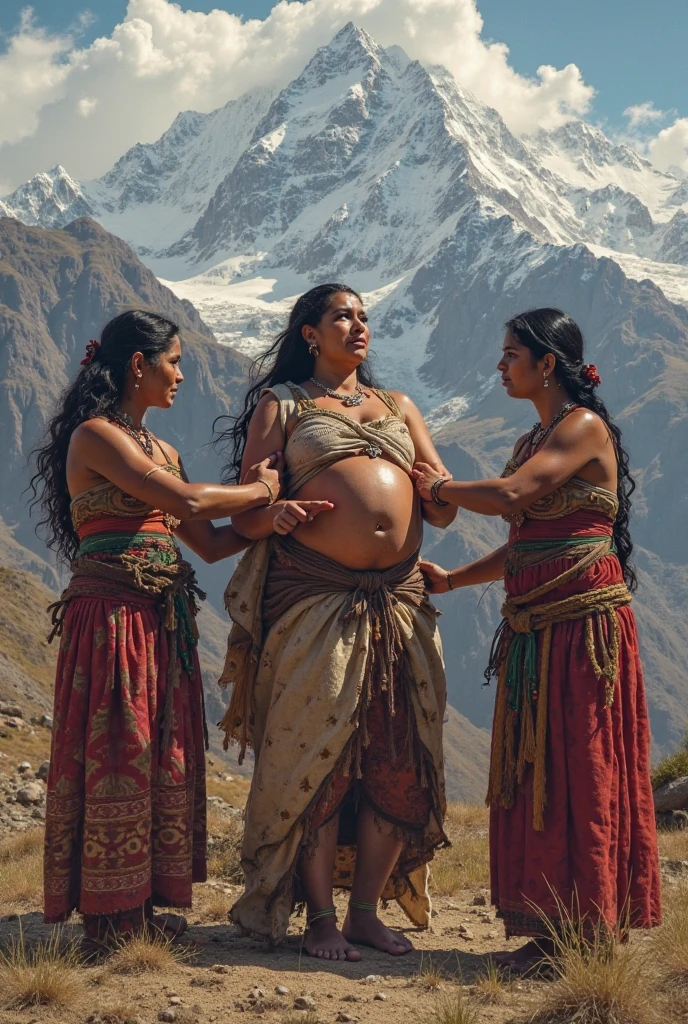 pregnant chubby barbarian woman  olympic games victory pose  