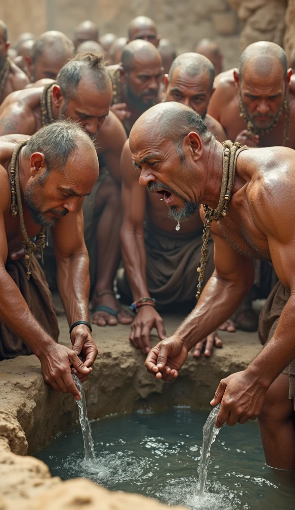 Poor people offering water on shivlinga