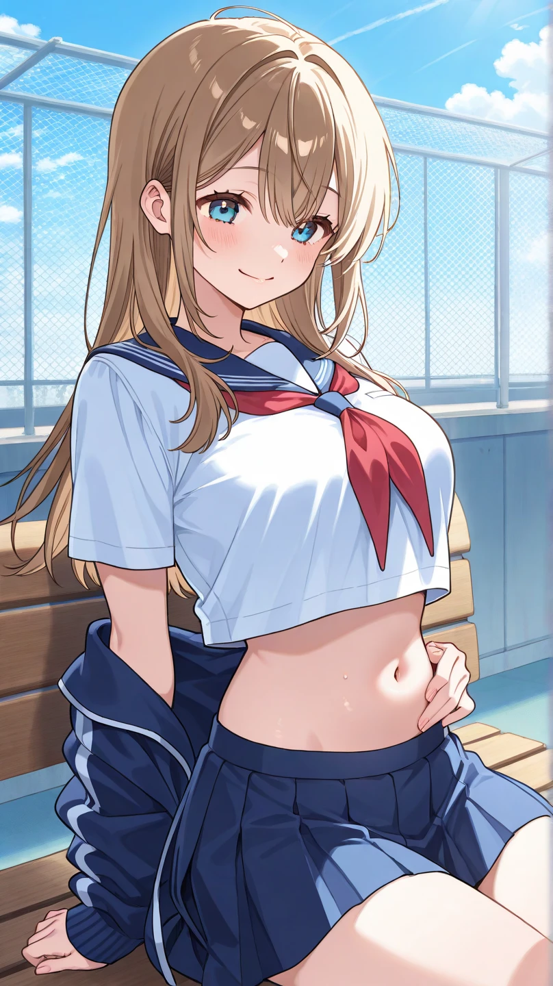 {{{{{16k,Ultra High-resolution realistic photograph of neat virgin first-year junior high school girl's in School-designated gym uniform with junior high ribbon as pretty as a actress in Grass schoolyard, She's in the first year of middle school, but she's too well developed, her tits are too beautiful, When she rolls up her gym clothes from underneath her shyly raw, hidden big tits pop out, She's a first-year junior high school girl with no makeup and no polish but her body is glamorous, She's a virgin but she's popular popular popular and she just has an aura of being popular}}}}},{{Extremely detailed}},{{{{{dye her cheeks flush and integrated her head pure small, thick lips, Enchanting thick gross idol's Lips}}}}},{{{{{dark colored bang ponytail hair}}}}},{{{{{She get more attractive and smoother her body, her expression and appearance are transformed into that of a pure, Her white tits are so fluffy, and are depicted in great detail, but her sex appeal from her neck fills the schoolyard, her bodyline and tits and hips are getting cuter and cuter, She has been reborn as a pretty one-in-a-thousand-year girl with a sparkling aura of cuteness}}}}}