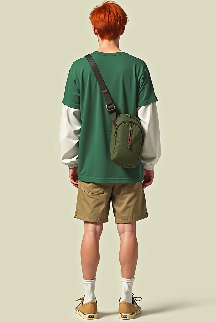 a sad man with a disheveled tapered hairstyle, wears a green hoodie and jogger, streetwear style, sitting on the park bench