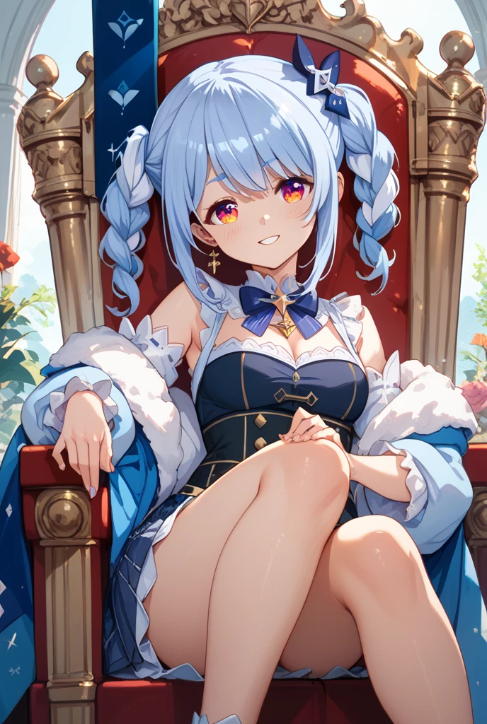 （masterpiece）、(highest quality)、((Super detailed))、(super delicate)、naughty chinese princess、Pastel colors hair、beautiful breasts、gorgeous mountain castle、Fantastic lake、Looking up from under your feet