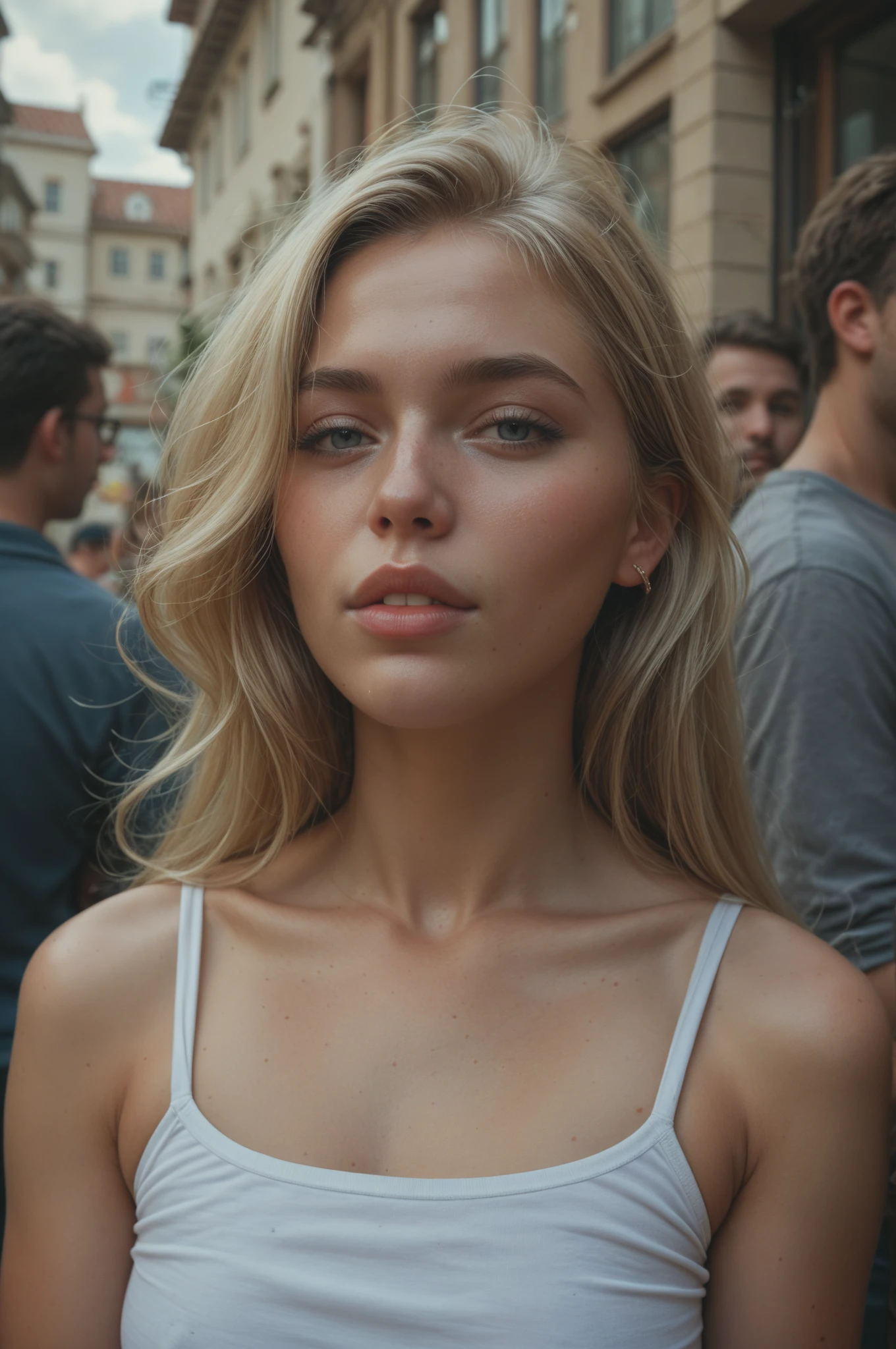 (s).
Still raw, 18k, photorealistic image, super detailed skin texture, a 20 years old Scandinavian girl ,waking on the tokio streets, tight long black dress, perfect  body, perfect pale skin, natural daylight, perfect , long hair, sweet grey eyes, high resolution, --cref https://image.cdn2.seaart.ai/2024-04-06/co8c40te878c73faapbg/f22801886435348c3caa30e6c9aa54f36e13659e_high.webp,