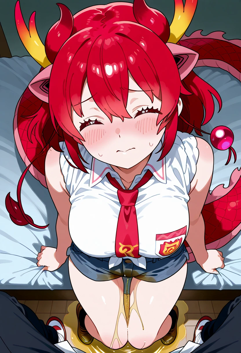 1 Girl, sexy Satanichia Kurumizawa, front, naked, big ass, small breasts, pussy, masturbation