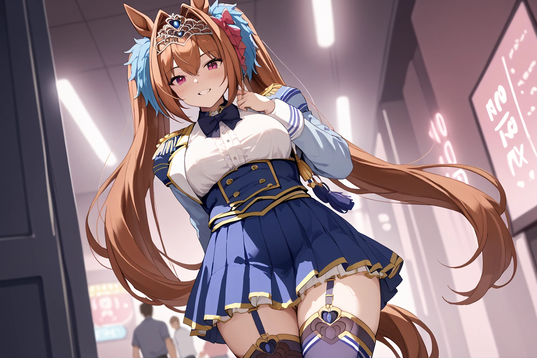 nsfw Uma Musume Admire Vega,big breasts,naked,no underwear,no panties,No bra,M-shaped legs spread,in the training room,