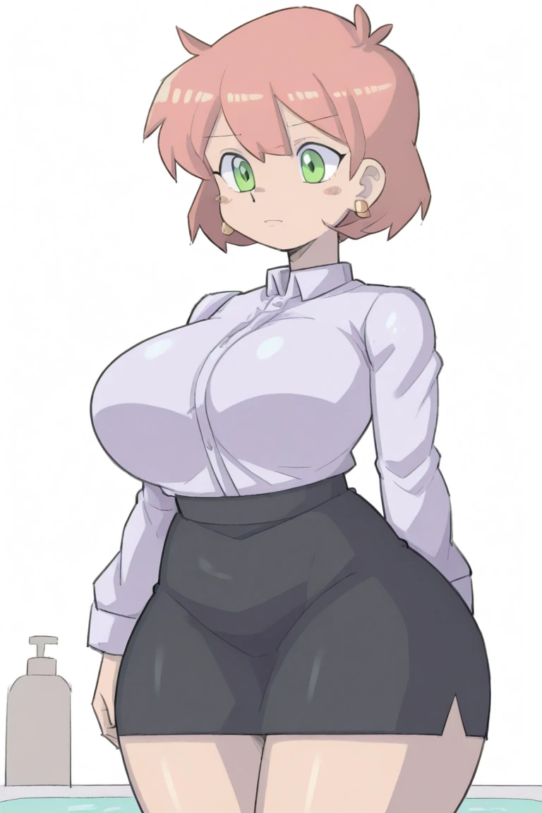 a drawing of a woman with a ponytail and a shirt on, 3/4 bust, thick black lineart, thick outlines, thick outline, heavy outlines, line sketch, thick lineart, line sketch!!, breasts covered and sfw, clean anime outlines, anime sketch, thick line art, oppai proportions, bust view, big shoulders