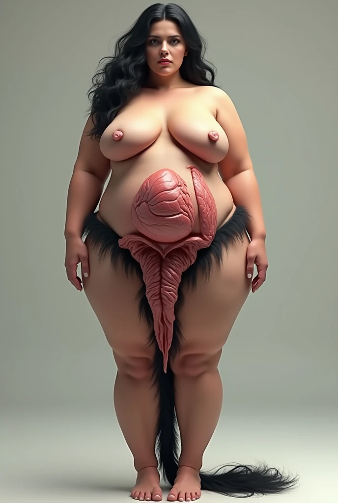 Woman with big nose and huge breasts 