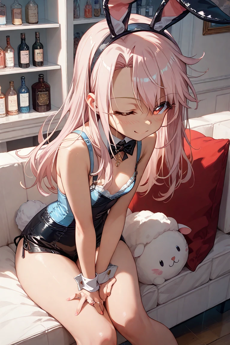 Girl with pink hair, long double-tailed hairstyle, ((small pink bushy eyebrows)), wearing lolita clothing, marked vagina, lolicon (Zankuro) drawing style by zankuro artist, Zancro style, image uploaded to R34, flirty smile , ((showing the pubes)) in a restaurant, facing the camera, camera from above, looking with a very flirtatious face, with her breasts out, inviting to have sex with her legs open, stretching her hands to be taken in her arms