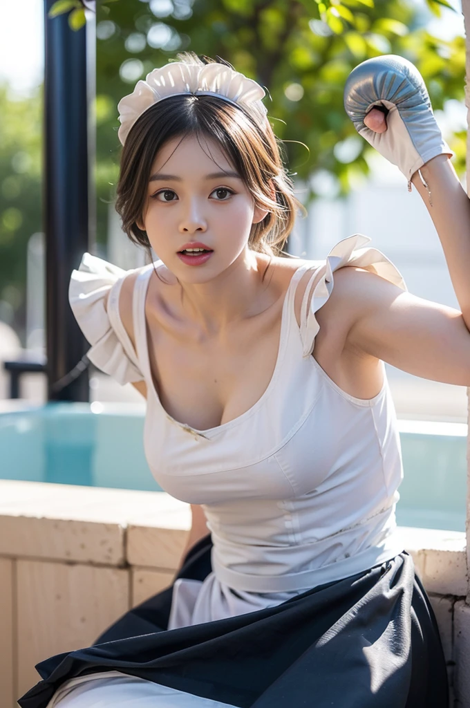 (((Big Breasts:1.52)))、((Viewing angle from below、Highest quality、masterpiece、32k、Every detail))、Descend the outdoor stairs、commute、Systemic symptoms、Very loose camisole、Pleated skirt、(((A strong wind blows my hair and skirt away:1.62)))、((Shoulder strap can be worn diagonally:1.83))((Extremely precise and accurate anatomy:1.0)), (photo Realistic:1.4), (hyper Realistic:1.4), (Highest qualityのRealisticな肌の質感:1.4), (Improvement of quality:1.4), (Enhances the beauty of skin texture:1.1), Clean and glowing skin, mesh, thin:1.2, (Realistic:1.3), Realisticなライティング, (Smoother lighting:1.05), (Improving the quality of cinema lighting:0.9), Backlight, A gentle light on your face, Ray Tracing, (Bright light:1.2), 32k, One Japanese woman, fine grain, Detailed face, (Film Grain:1.1),(Accentuates body lines:1.1), High resolution, Natural look, Kind eyes, Improves hair quality, Delicate light and shadow, 、One Girl, alone、(((mini skirt, No underwear:1.22)))、Big Breasts、barefoot, High heels