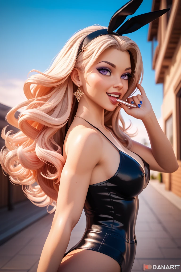 Lady Gaga in a black sleeveless short dress cute appearance, long face,  Long thin legs, armpits, elongated slender figure, high growth, Money is everywhere,  sadistic smile on her face,  passers-by trying to catch money, cartoon style,  3D, cartoon eyes pixar rendering,  funnyprofessional, 4k, (very detailed), Dynamic fighting posture,,natural pose, RAW, 32 thousand. contract, SLR camera 