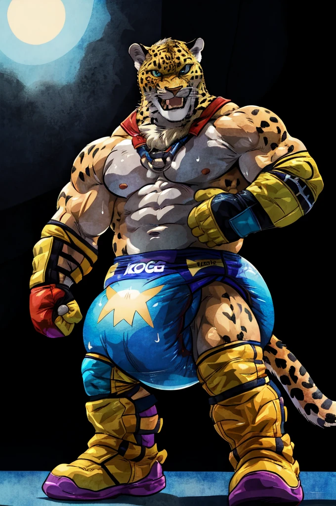 tigre, green eyes, muscular, with police cap, with big pecs, with a big ass
