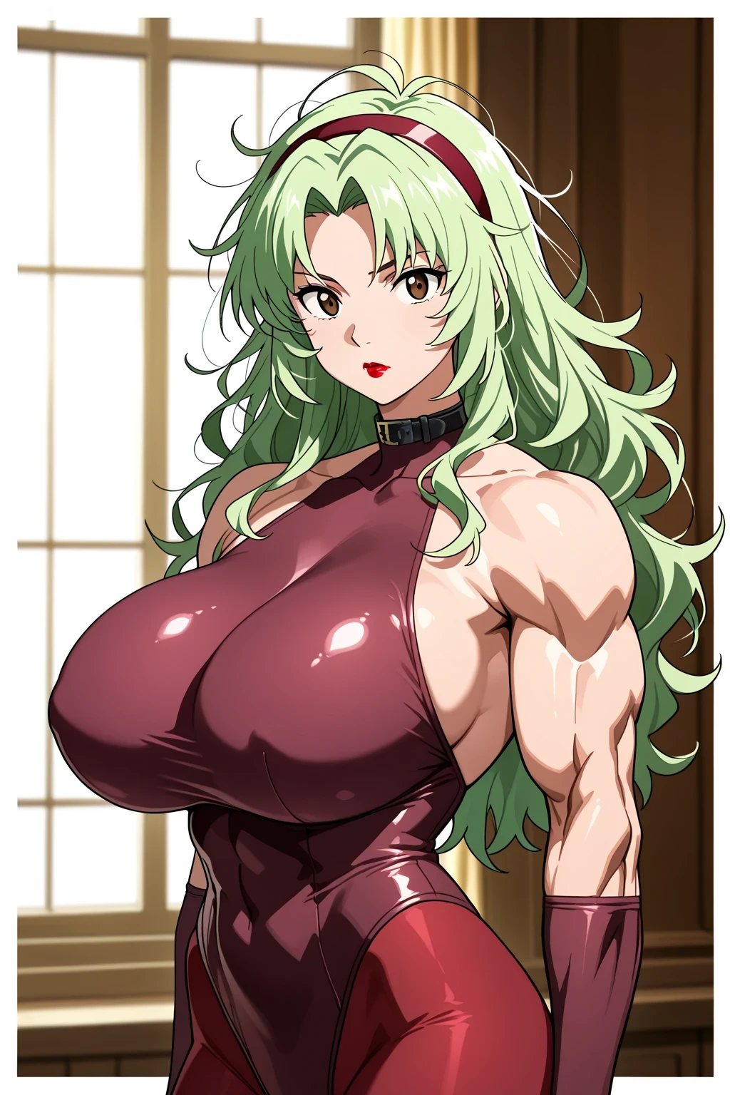 (1girll), huge tit, Breasts, Conque, Moisturizes skin, ,trpical garden , Hanfu, teens girl,realistic illumination,top Quority,8K,tmasterpiece,Muscular female,Muscular,Abs,Hair, (green-skin:1.4),