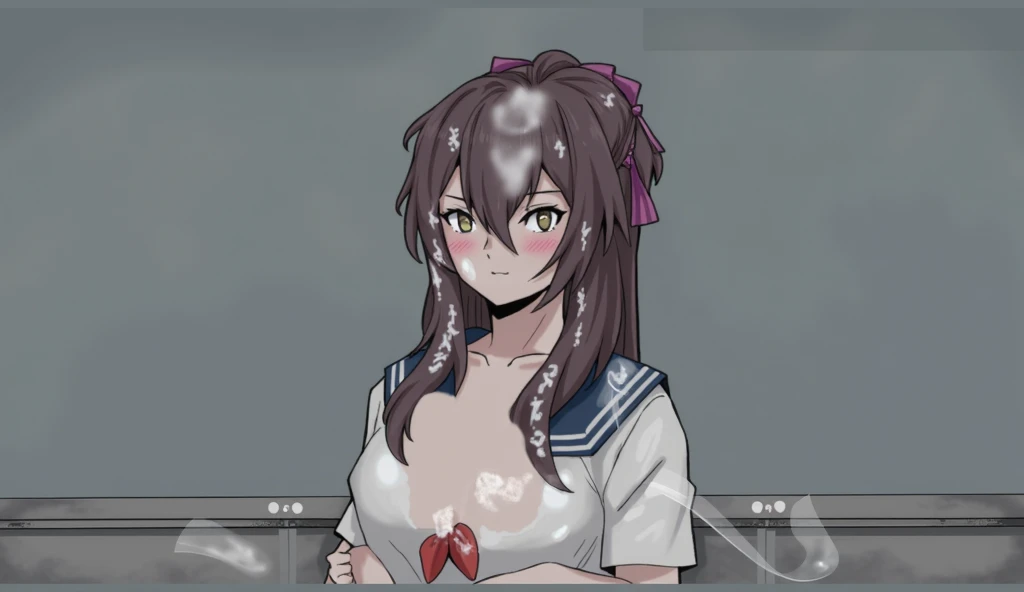 masterpiece, Highest quality, carmine, One girl, 一人in, yellow_eye, ((Pouting)), (Looking_in_Audience), cowboy_shot, forest_background,，Bristles.(((pubic hair)))、(((Full nudity)))、(((Naked))).（((しゃがんin足を広げます)))