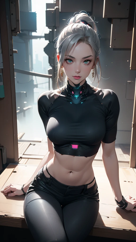 ((Best quality)), ((masterpiece)), (detailed:1.4), 3D, an image of a beautiful cyberpunk female,HDR (High Dynamic Range),Ray Tracing,NVIDIA RTX,Super-Resolution,Unreal 5,Subsurface scattering,PBR Texturing,Post-processing,Anisotropic Filtering,Depth-of-field,Maximum clarity and sharpness,Multi-layered textures,Albedo and Specular maps,Surface shading,Accurate simulation of light-material interaction,Perfect proportions,Octane Render,Two-tone lighting,Wide aperture,Low ISO,White balance,Rule of thirds,8K RAW,