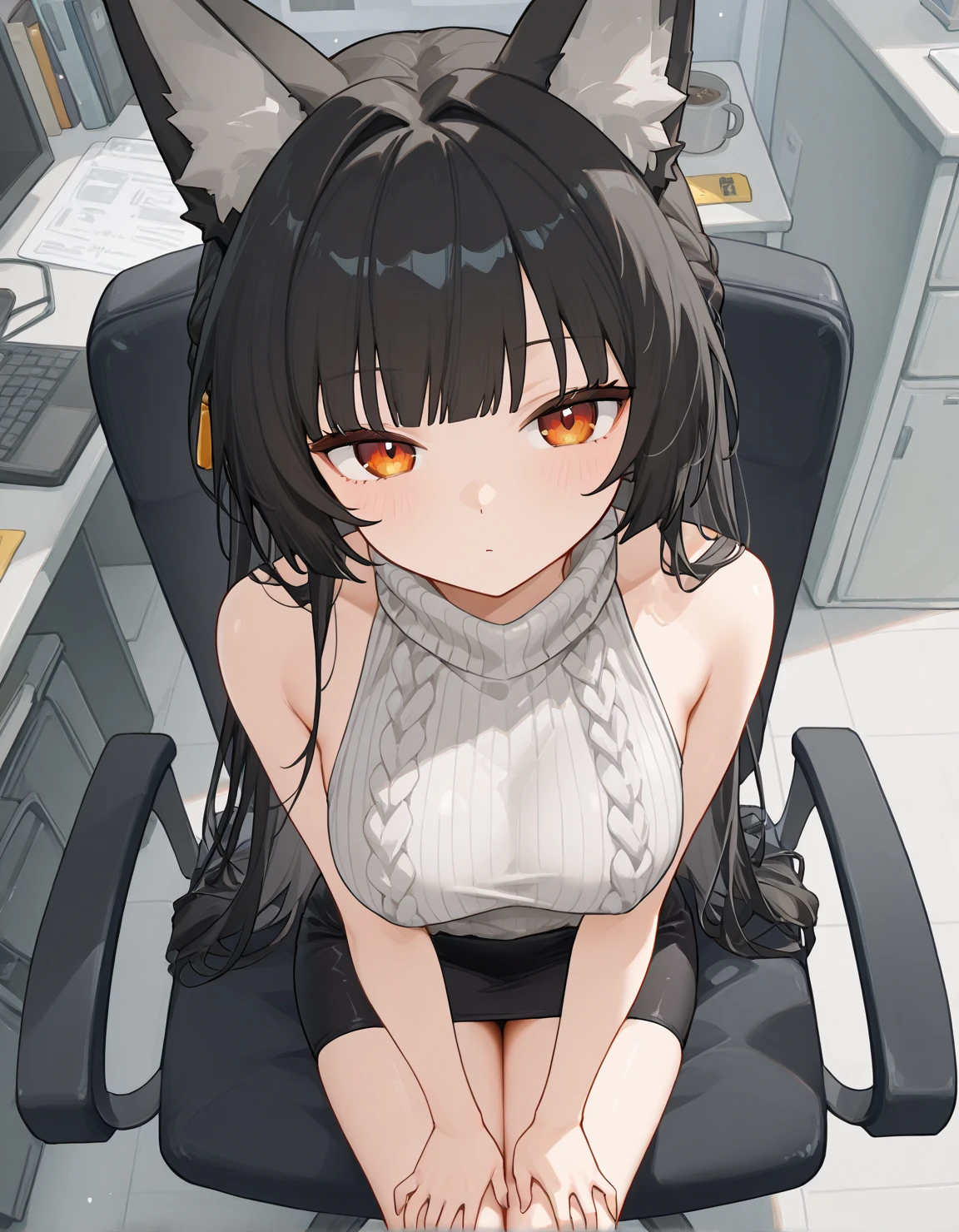 masterpiece,1girl, solo,
<lora:ThroughScreenV2:1> ,through screen, monitor, white strapless dress, tongue out, hair over one eye, white dress,torn clothes, long hair,black hair, very long hair,