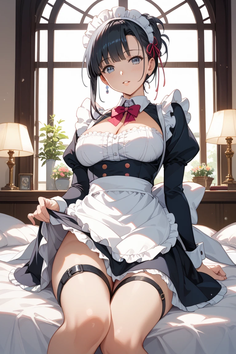 sexy, gothic, maid, 1girl