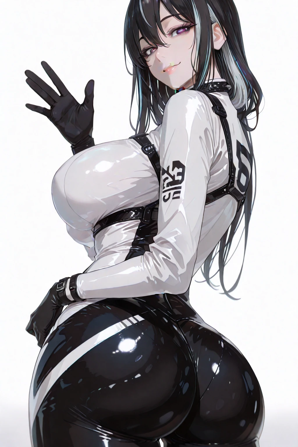 Beautiful woman with exquisite figure, she has big round hanging tits, a thin waist with a strong abdomen, wide hips and strong and sexy thighs, She wears a black leather gimp mask., she is a professional wrestler, round butt in the shape of a drop of water, tasty buttocks, poses multiples, self love, itching his pussy, ((plain white background)),lineart monochrome