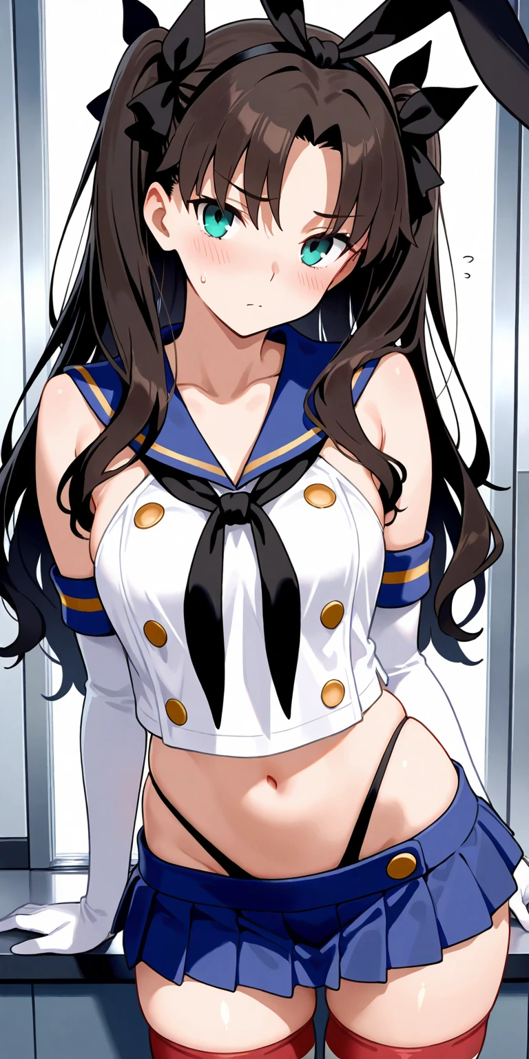 masterpiece, high definition, best quality, rendered art, well formed hands, fingers and body, 1 woman, solo, Imaizumi Kagerou, wolf ears and wolf tail, adult, grown up, wearing Sailor Moon's outfit, big breasted, cleavage, full body, sexy sailor senshi uniform, short blue skirt, red boots, gorgeous hips, legs and thighs, white elbow gloves, sailor collar, tiara, earrings, she is doing exercise, warming up, working out, sexy and captivating training, smiling joyfully and happily , sweating , bouncing breasts , training montage session, beach environment
