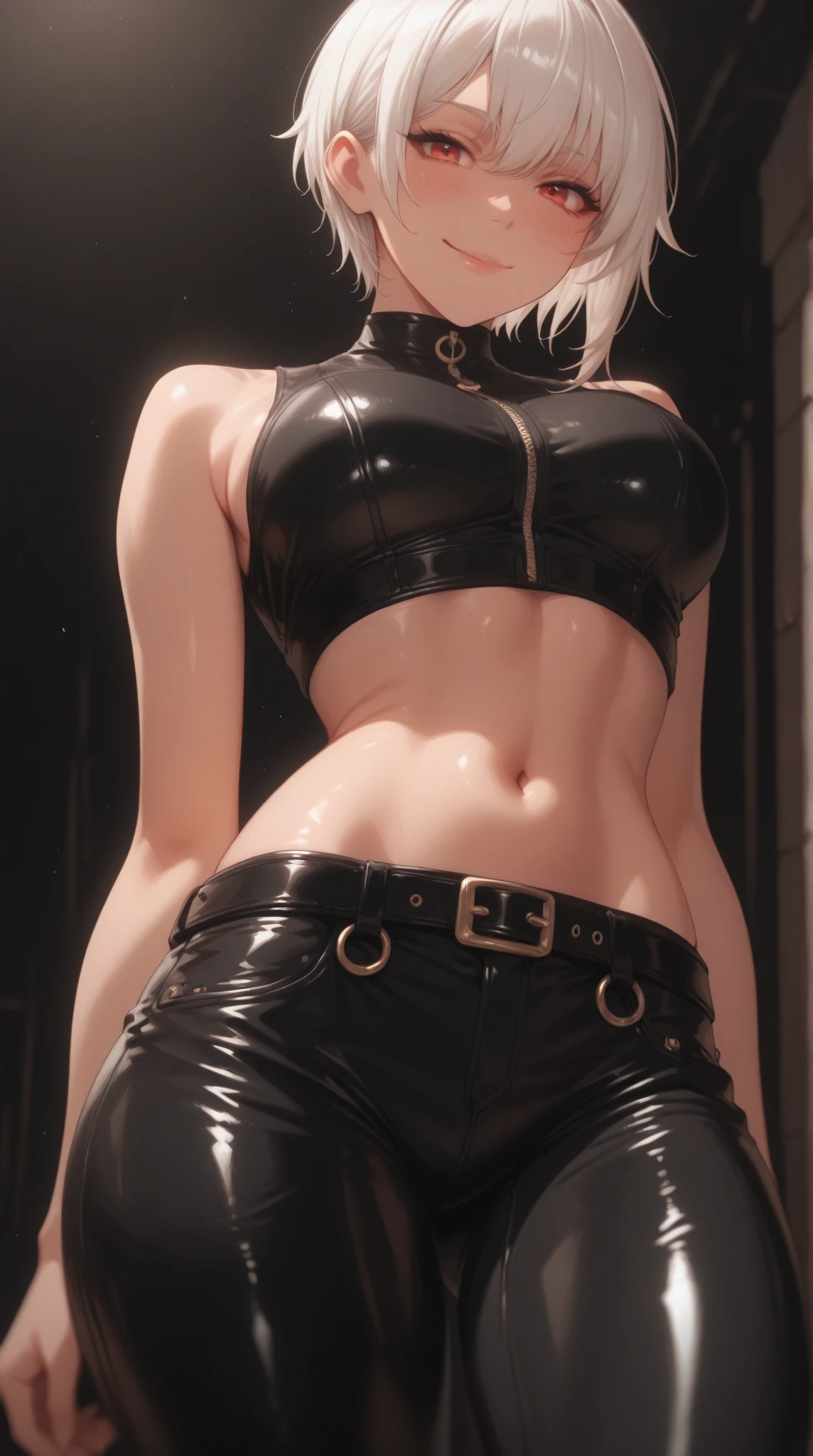 (NSFW:0.8),(((Highest quality: 1.4))),(An unparalleled masterpiece), (Ultra-high resolution),(Ultra-realistic 8K CG), Official Art,(((Large Breasts))), (((Adult body))), (((A girl in a sexual position))), , Punk girl with a perfect body, Jacket with metal spine,Beautiful and well-groomed face,,Detailed punk fashion,leather jacket, (Head to thigh image),(( Blonde, long )), small leather panties, Simon Bisley&#39;s urban brutalist style,Detailed street background of London,Clean ABs, Complex graphics, Deep pink with white stars、Grey and white striped poison tattoo )),