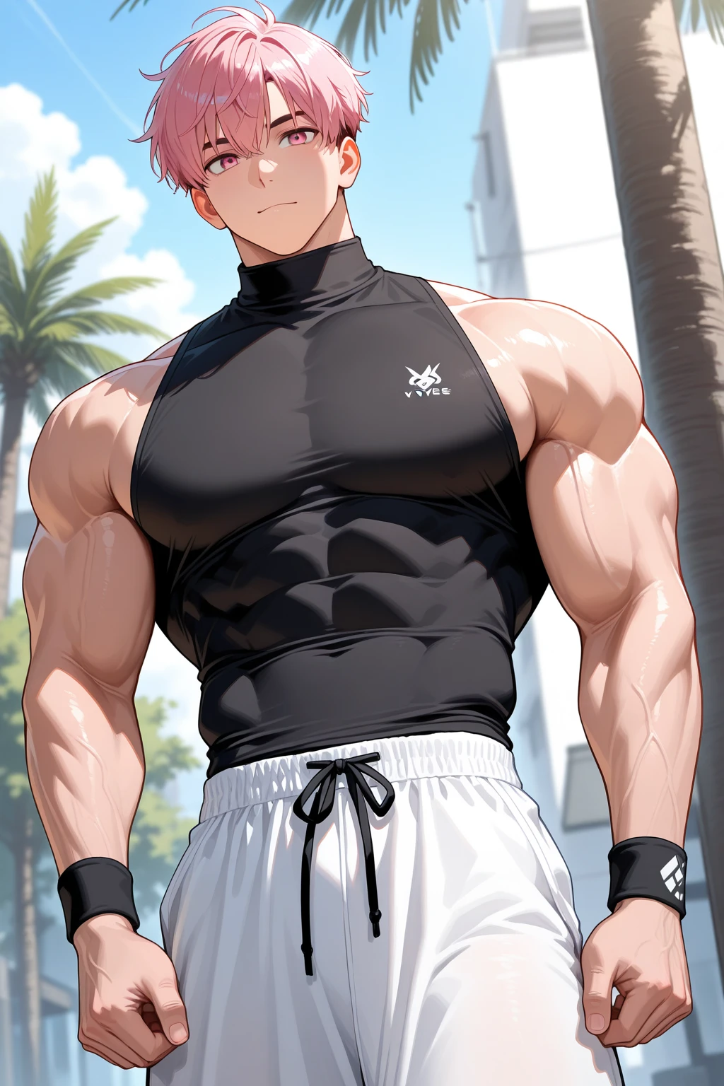 young man boy 19 years old, boy wearing a crop top and too much short shorts, 